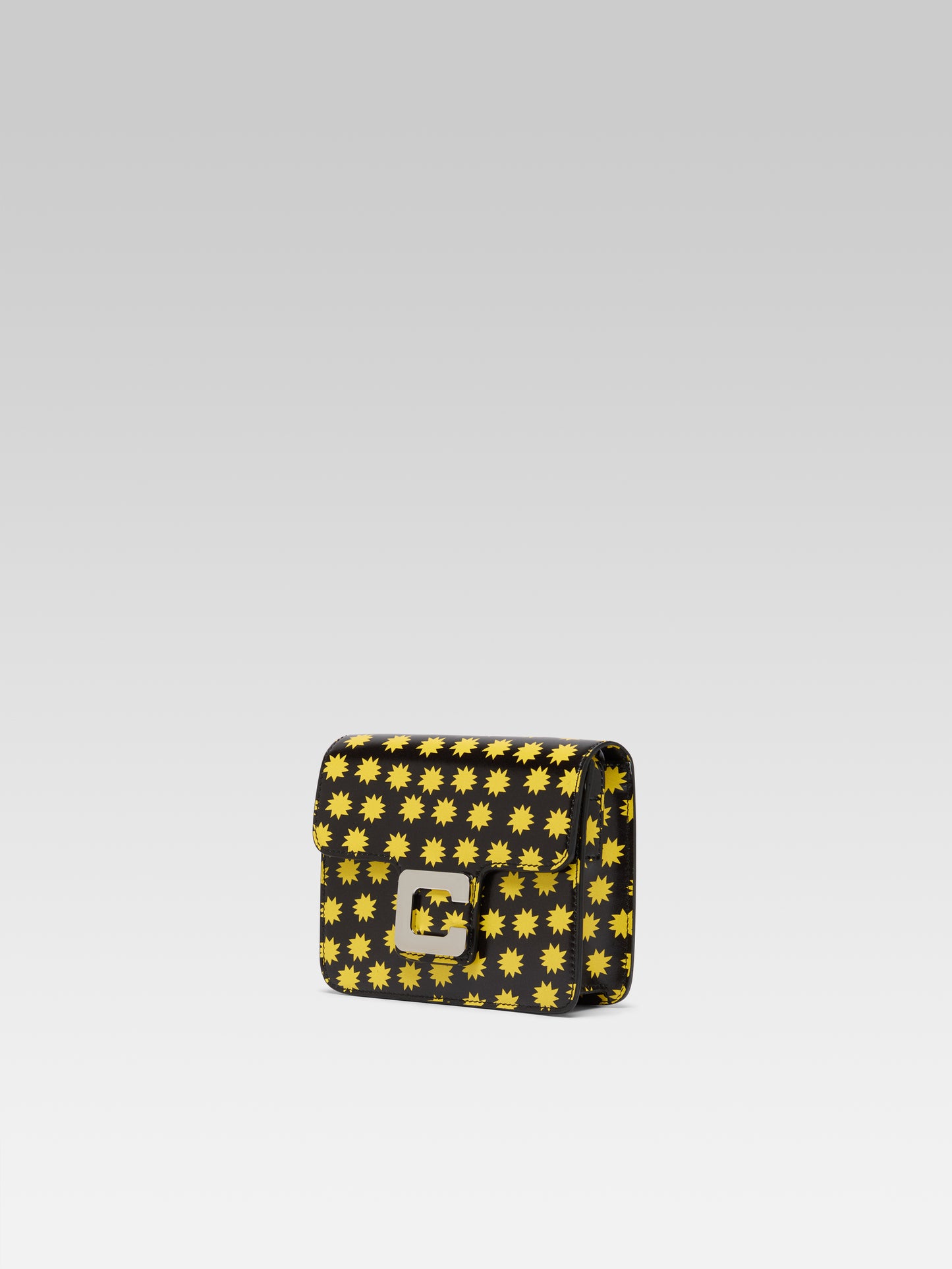 Star M - Sac cuir noir et étoiles jaunes
