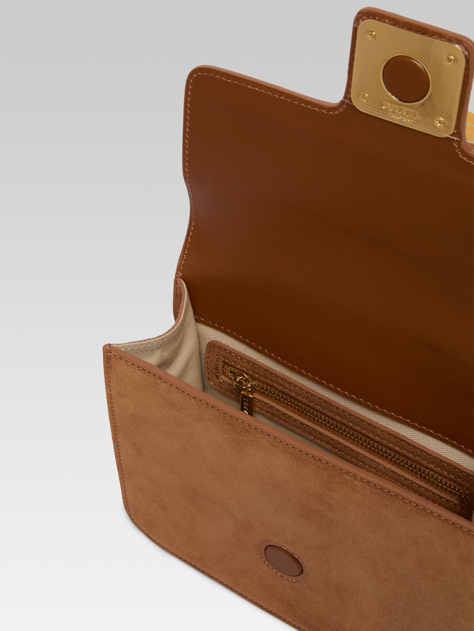 Mabillon - Cognac velvet leather bag - Image number 5