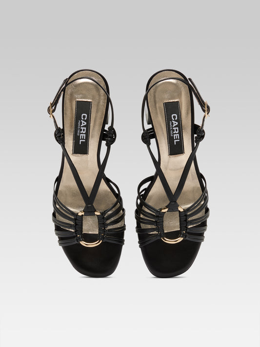 Copacabana - Black leather sandals - Image number 4