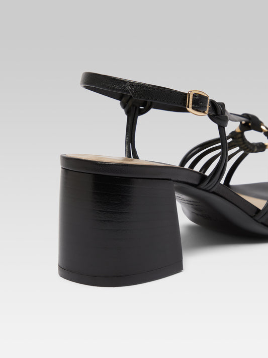 Copacabana - Black leather sandals - Image number 3
