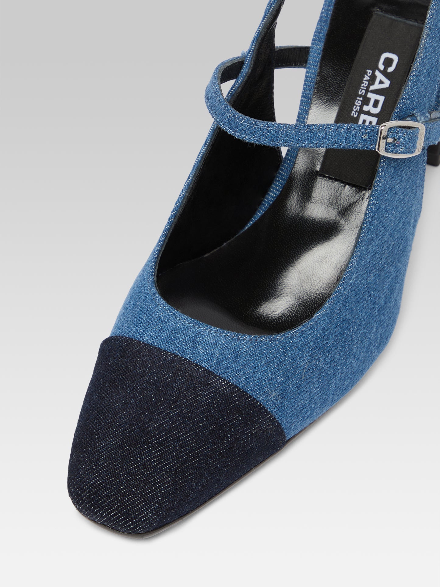 Oceane - Escarpins slingback tissus bi-jeans