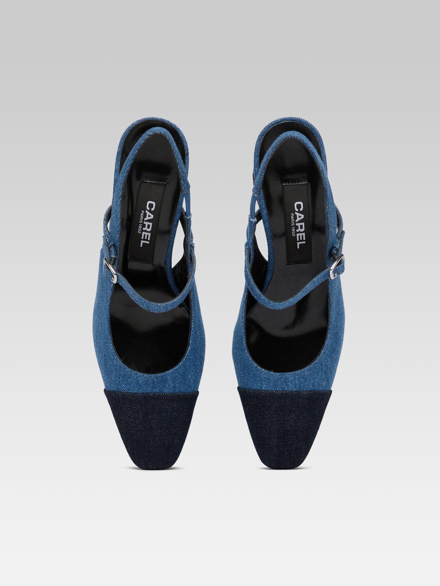 Oceane - Escarpins slingback tissus bi-jeans