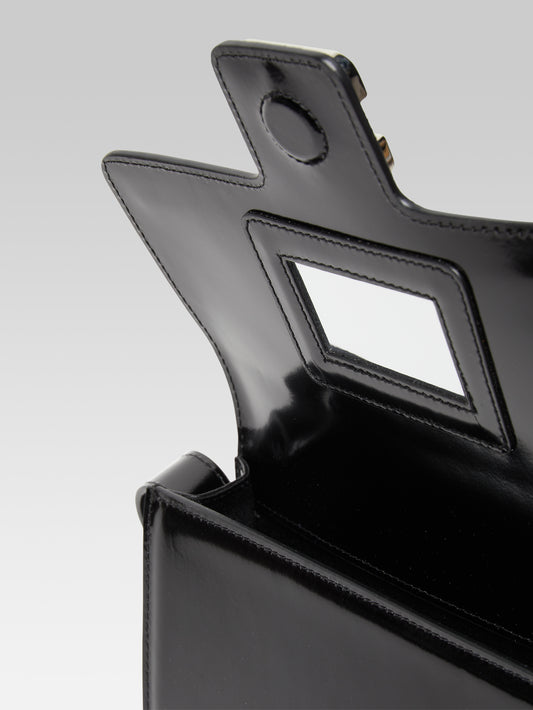 Sorbonne - Black glossy leather bag - Image number 2