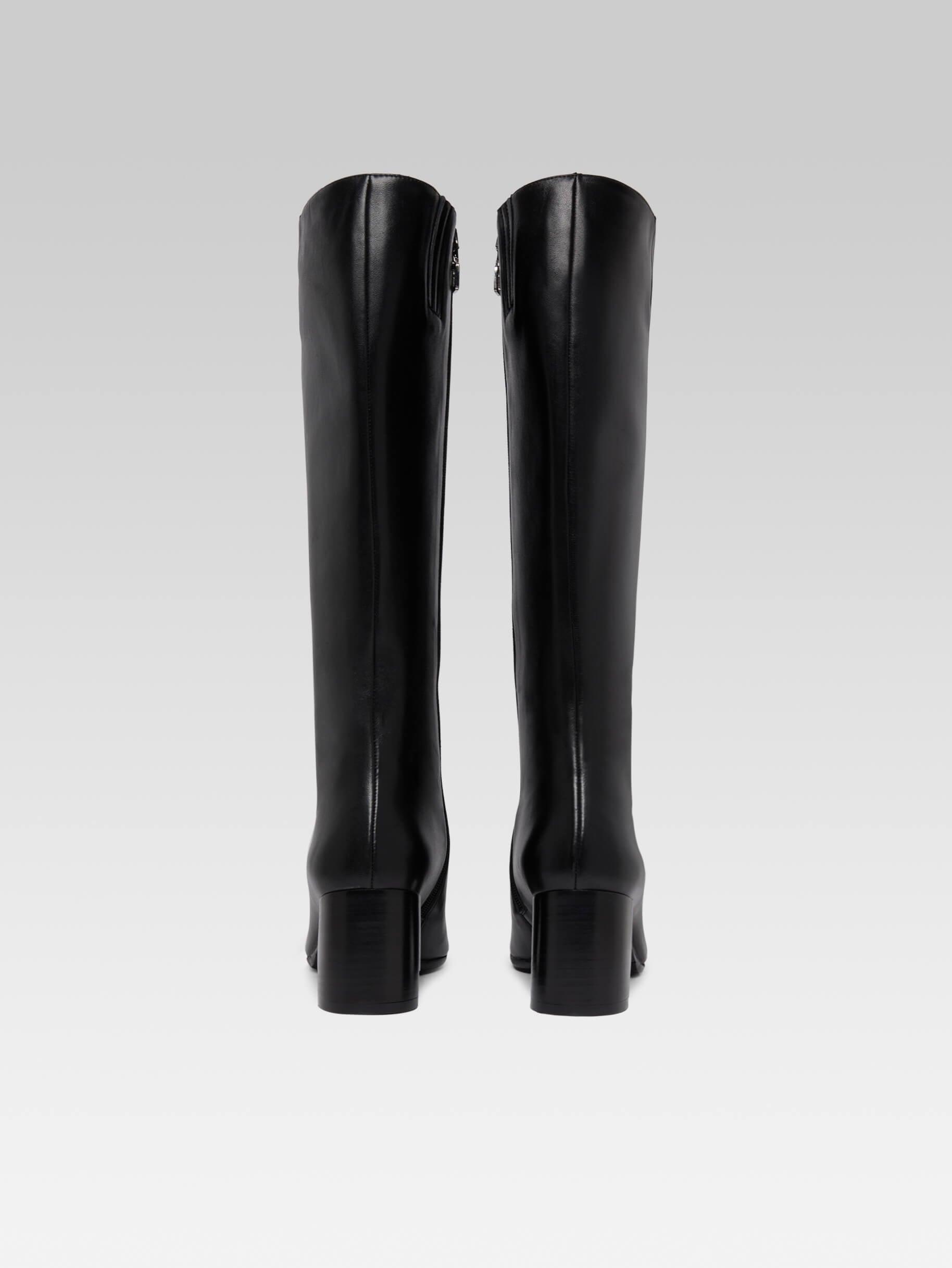 Sunrise - Black leather and black patent leather boots - Image number 4