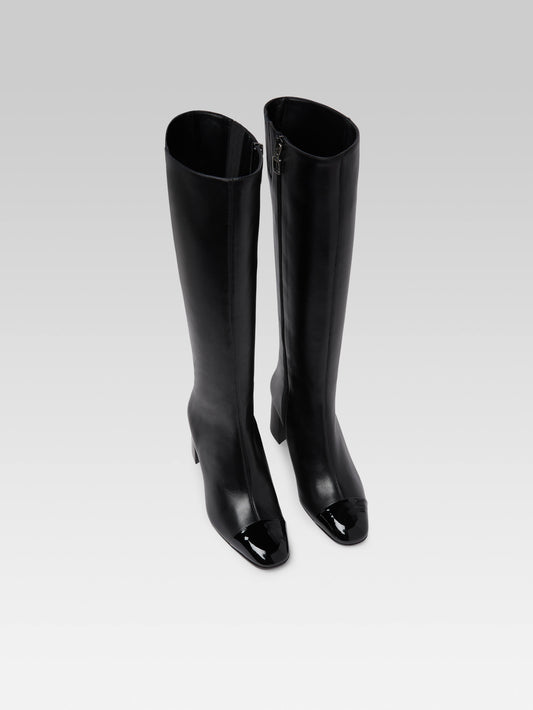 Sunrise - Bottes cuir noir et verni noir - Image numéro 2