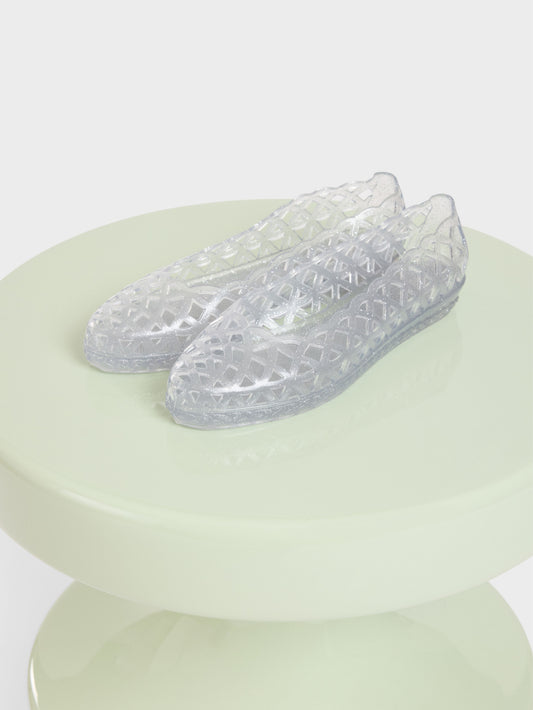 Plouf - Ballerines paillette argent perforée - Image numéro 5