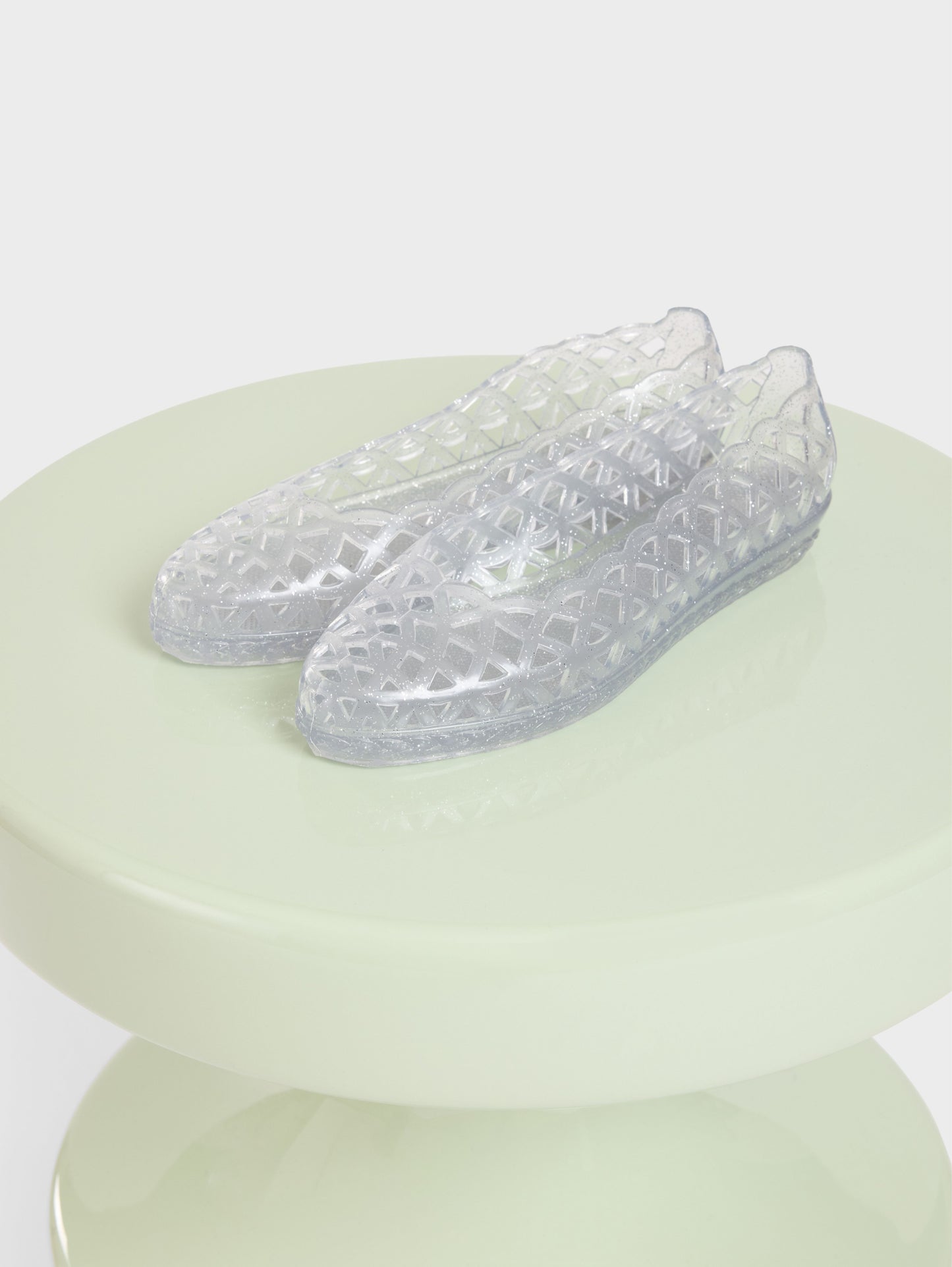 Plouf - Ballerines paillette argent perforée
