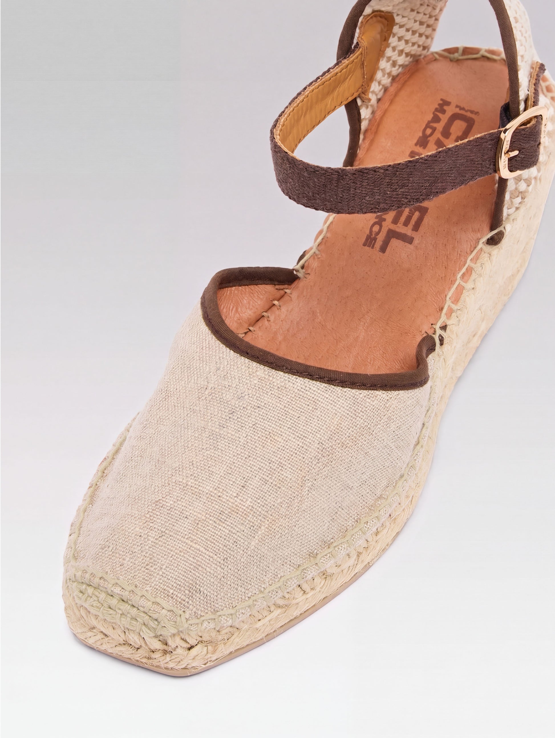 Rio - Beige and brown canvas wedge espadrilles - Image number 4
