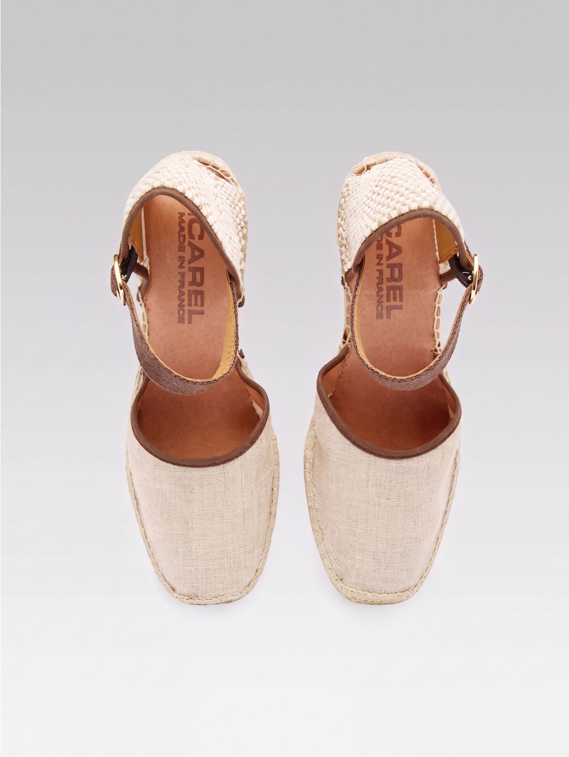 Rio - Beige and brown canvas wedge espadrilles - Image number 5