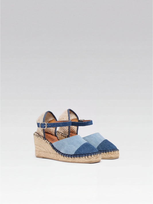 Rio - Two-tone denim wedge espadrilles - Image number 2