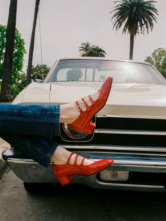 Kina - Red patent leather Mary Jane pumps - Image number 4