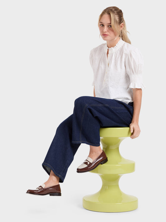 Bossa - Mocassins cuir glacé cognac et ivoire - Image numéro 4