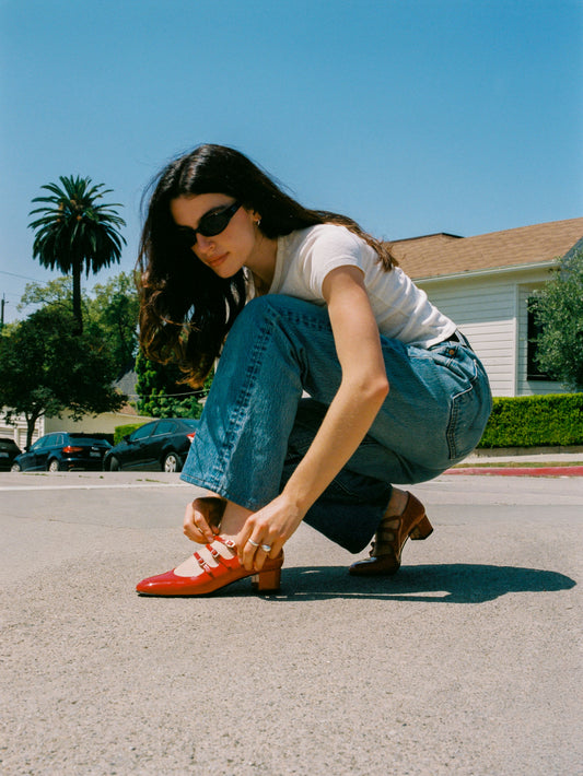 Kina - Red patent leather Mary Jane pumps - Image number 8