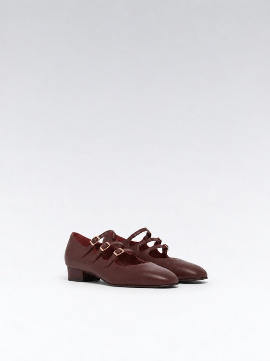 Ariana - Ballerines babies cuir bordeaux - Image numéro 4