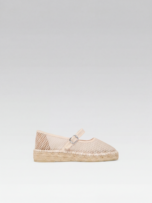 Lagoa - Ivory mesh Mary Jane espadrilles
