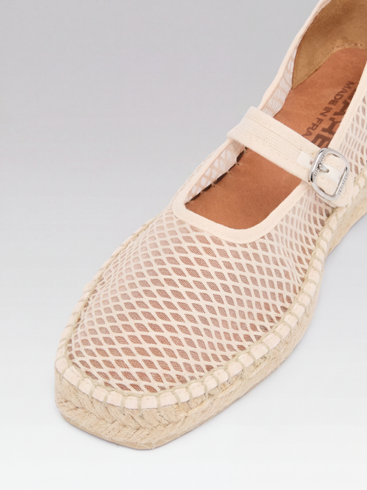 Lagoa - Ivory mesh Mary Jane espadrilles - Image number 6