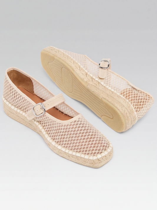 Lagoa - Ivory mesh Mary Jane espadrilles - Image number 3