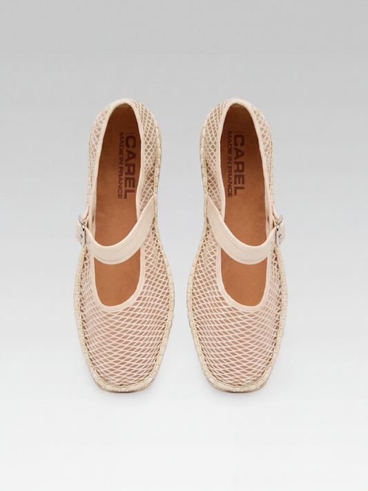 Lagoa - Ivory mesh Mary Jane espadrilles - Image number 5