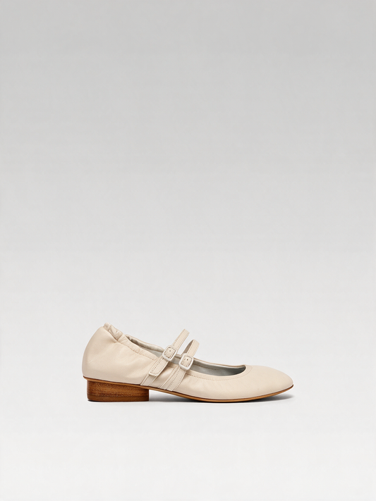 Tatiana - Ballerines babies cuir ivoire