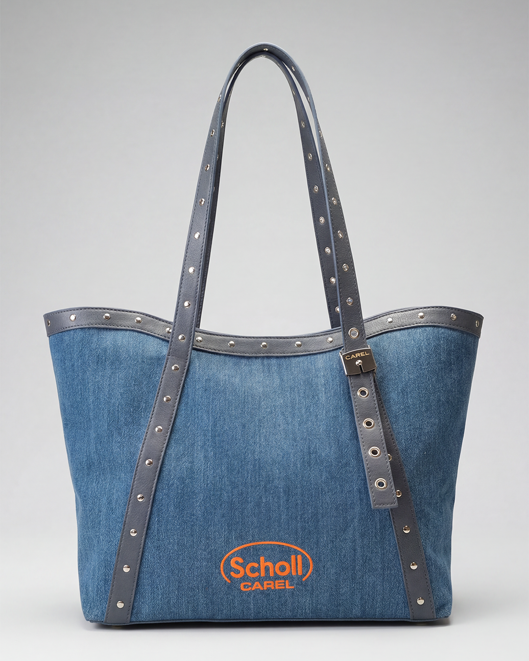 Schollbag - Sac cabas en tissu jean et cuir bleu - Image numéro 3