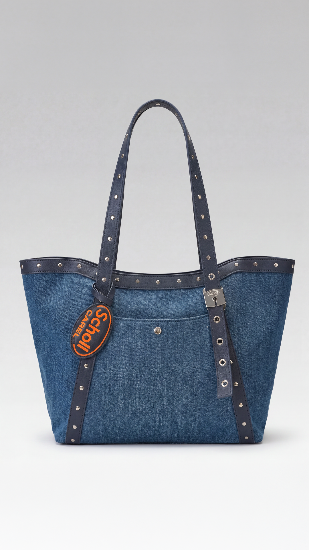 Schollbag - Sac cabas en tissu jean et cuir bleu - Image numéro 1
