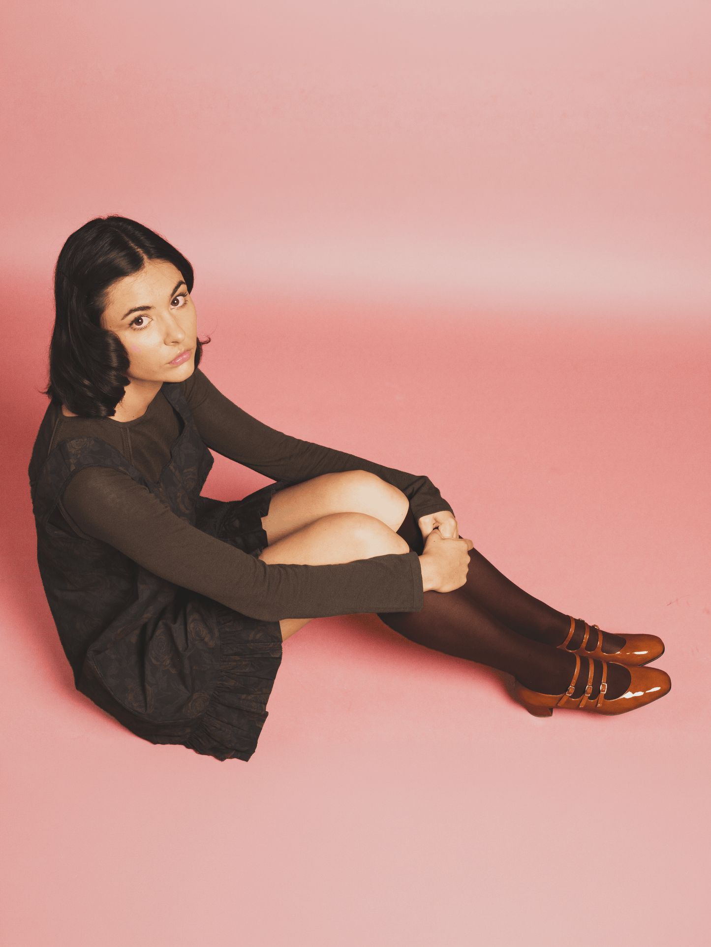Kina - Escarpins babies cuir verni caramel