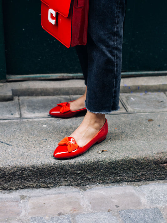 Marquis - Red patent leather bow ballet flats - Image number 9