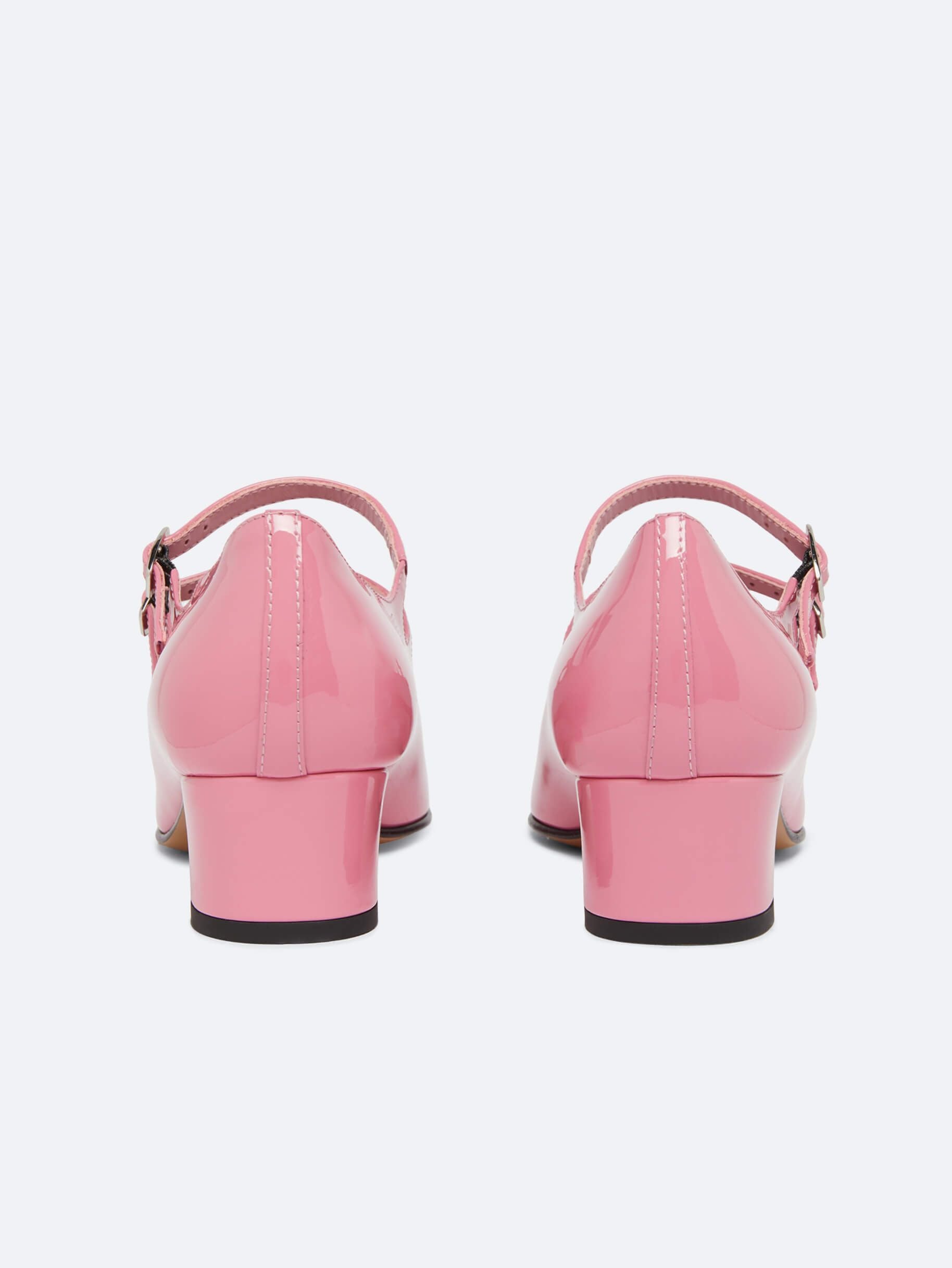 Kina - Escarpins babies cuir verni upcyclé rose - Image numéro 3