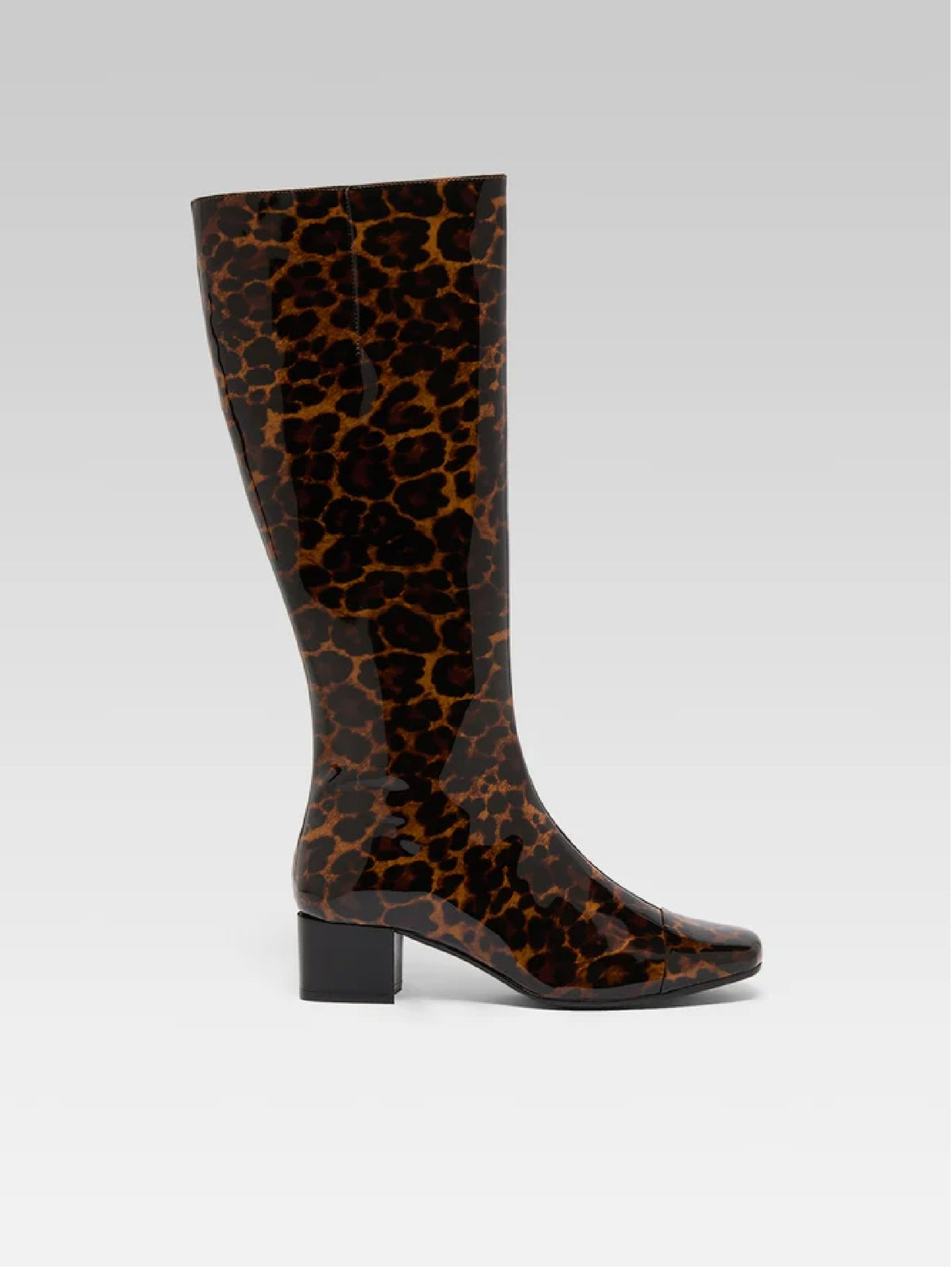 Malaga - Leopard patent leather boots