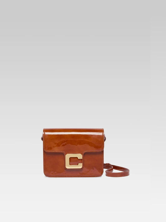 Mini Sorbonne - Sac cuir verni caramel