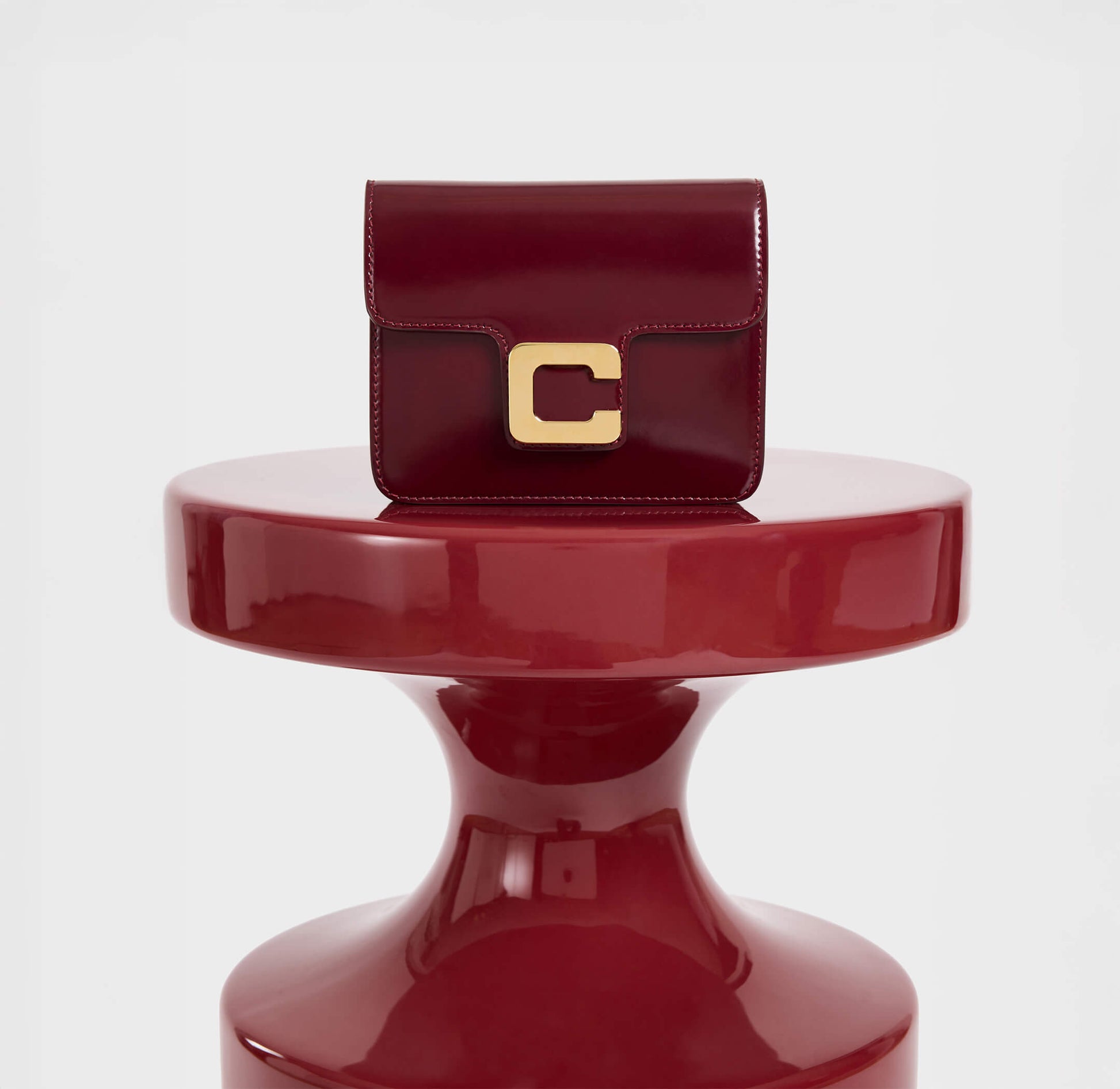 Mini Sorbonne - Burgundy glossy leather bag - Image number 3