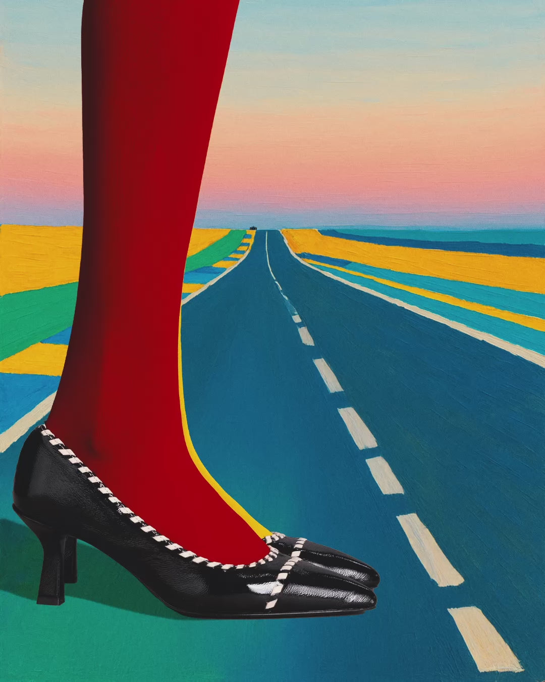 Dolly - Black naplack leather and ivory leather pumps - Image number 3