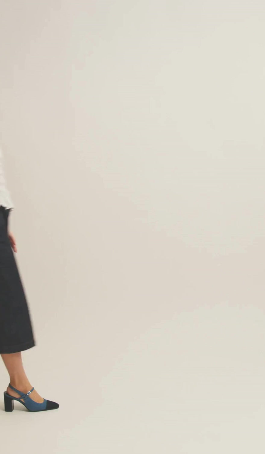 Oceane - Slingback tissus bi-jeans - Image numéro 3