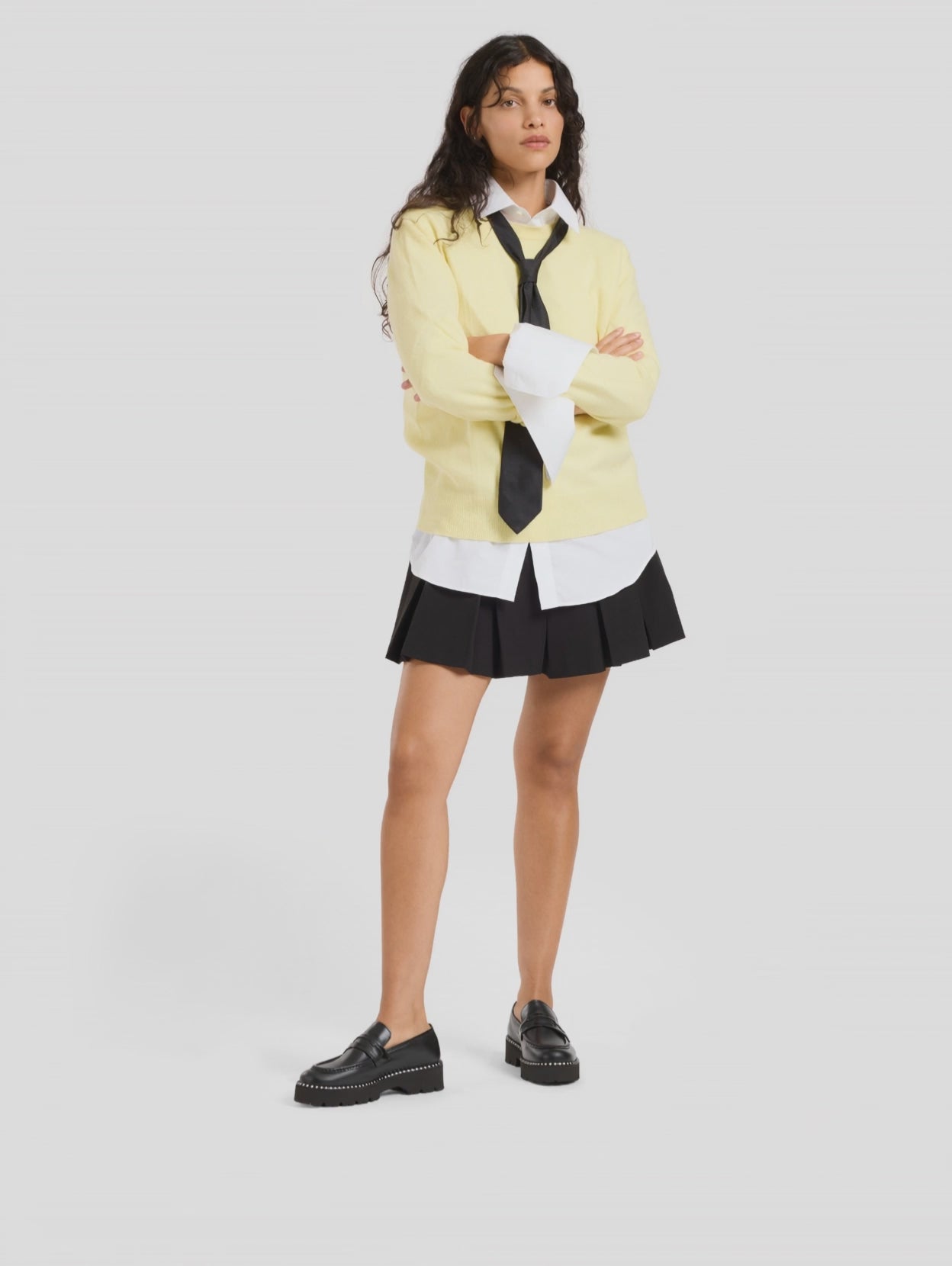 Marion - Mocassins cuir et cuir glacé noir avec surpiqûres - Image numéro 9