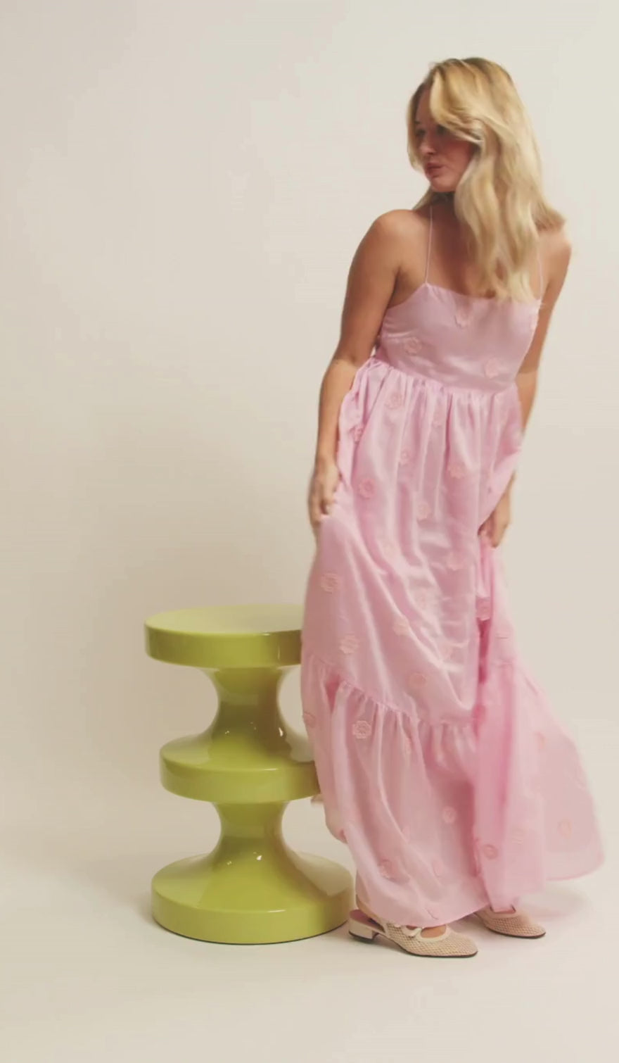 Peche - Ivory mesh and leather slingback Mary Janes - Image number 3