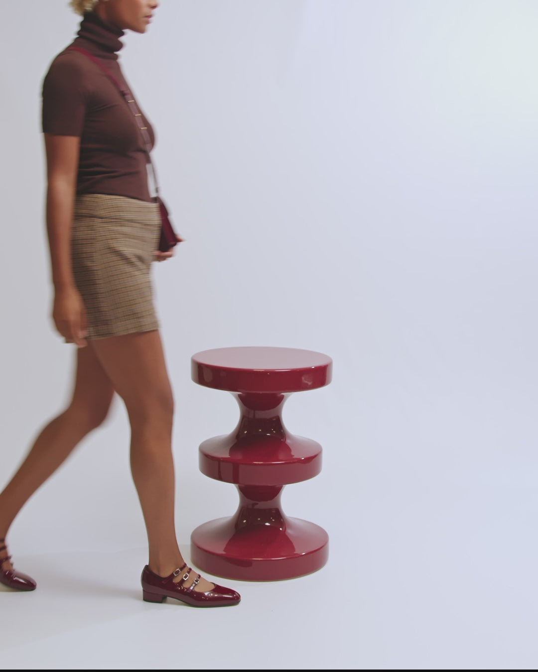 Ariana - Burgundy patent leather Mary Janes ballet flats - Image number 5