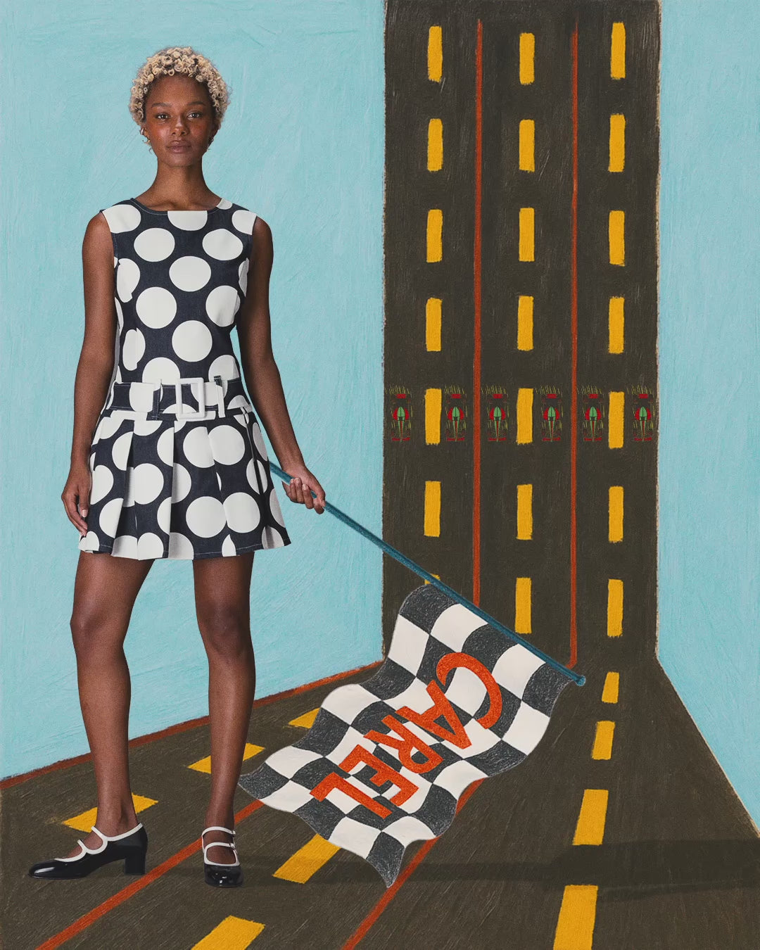 Bleuet - Black and white patent leather Mary Janes pumps - Image number 3