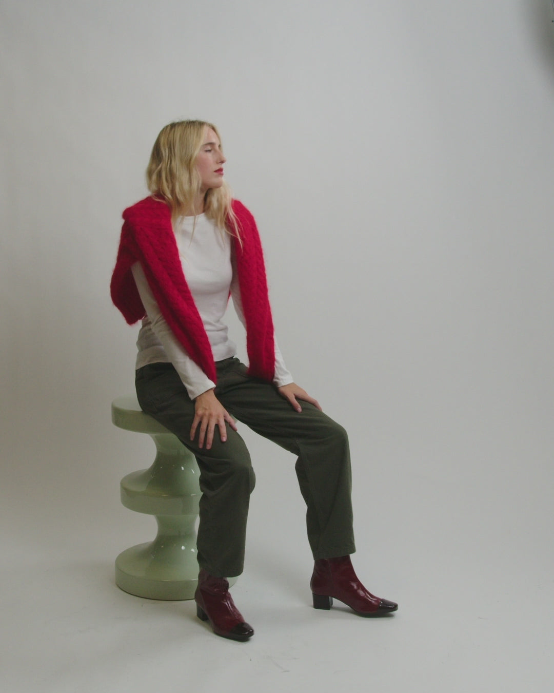 Estime - Two-tone burgundy patent leather ankle boots - Image number 8