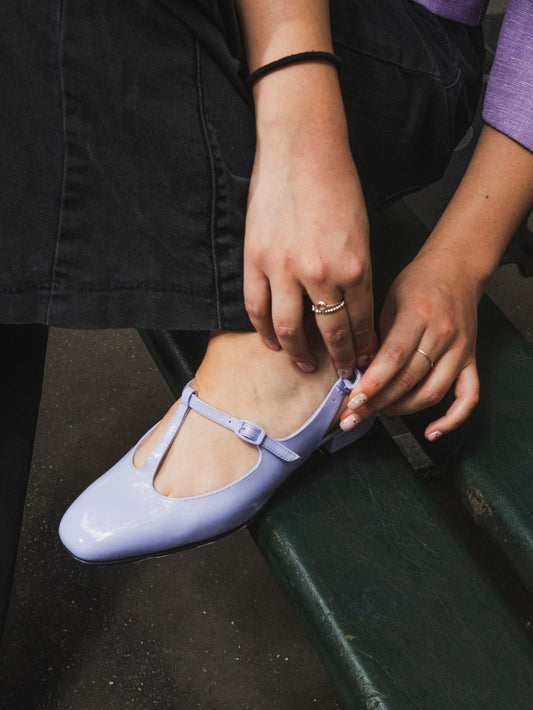Prune - Slingbacks cuir verni lilas - Image numéro 1
